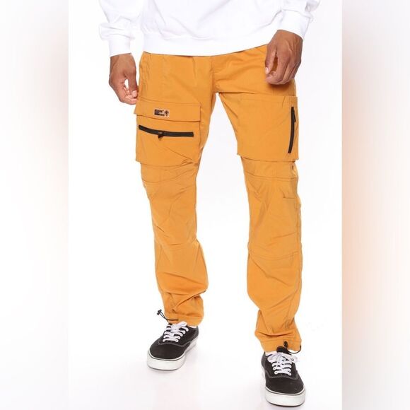 Reason Easy Nylon Cargo Pants In Timber - Picture 3 of 8